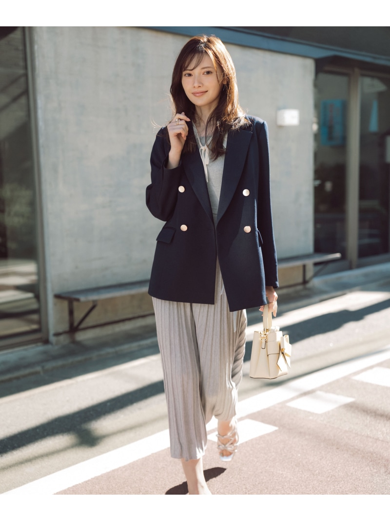 ＜セットアップ相応う＞W乳ぶさ SETUP ダブル上衣 26SS PROPORTION BODY DRESSING プロポーションボディドレッシング ジャケット・アウター テーラードジャケット・ブレザー 薄墨色 ベージュ 白いこと 米国海軍【貨物輸送無料】[ Fashion] レディースファッション-コート・ジャケット