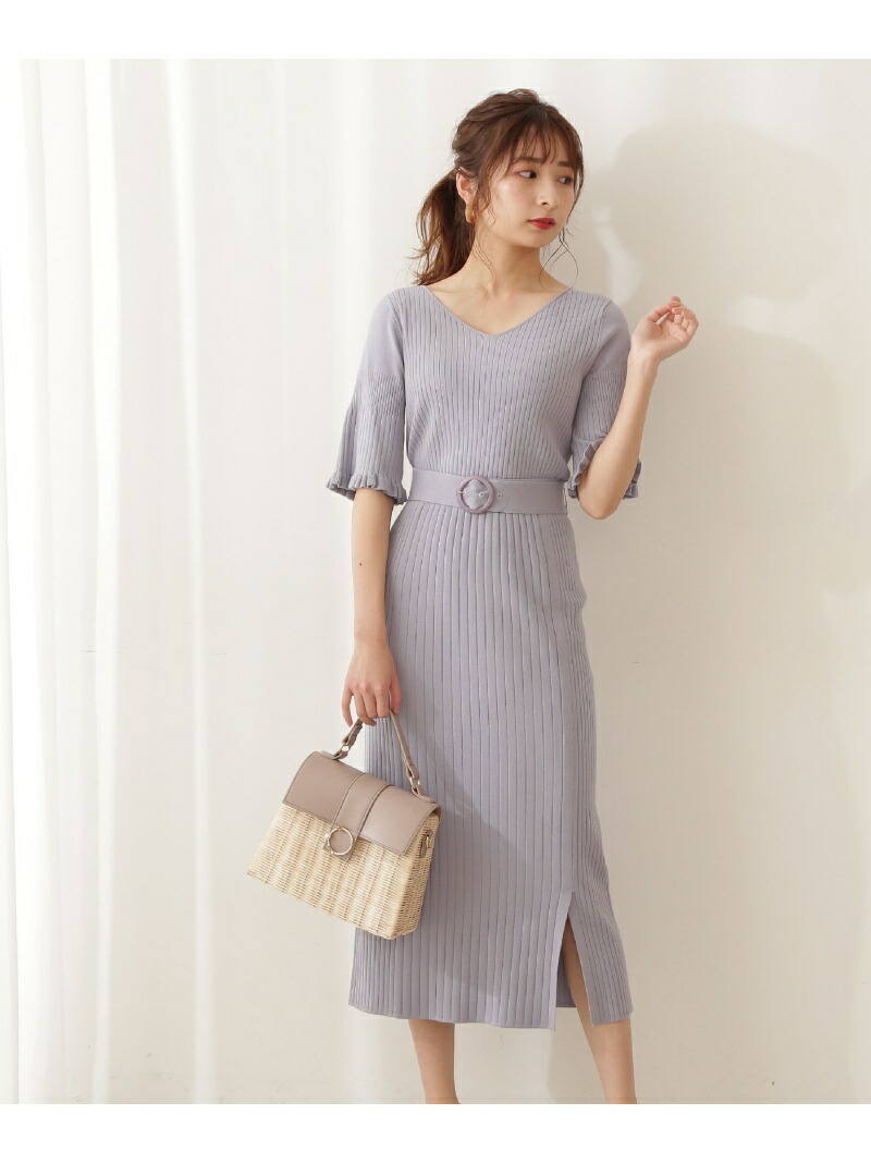 レディースファッション ワンピース ワンピース プロポーションボディドレッシング Dressing Body Proportion 5月号掲載 フレアスリーブ タイトスカート 美人百花 ワンピースその他 Fashion グレー 送料無料 Rakuten ブルー 21年最新入荷 Blog