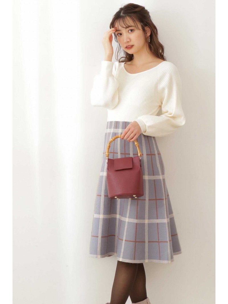 楽天市場 Rakuten Fashion チェックニットワンピース Proportion Body Dressing プロポーションボディドレッシング ワンピース ワンピースその他 ブルー ブラック ブラウン 先行予約 送料無料 Proportion Body Dressing