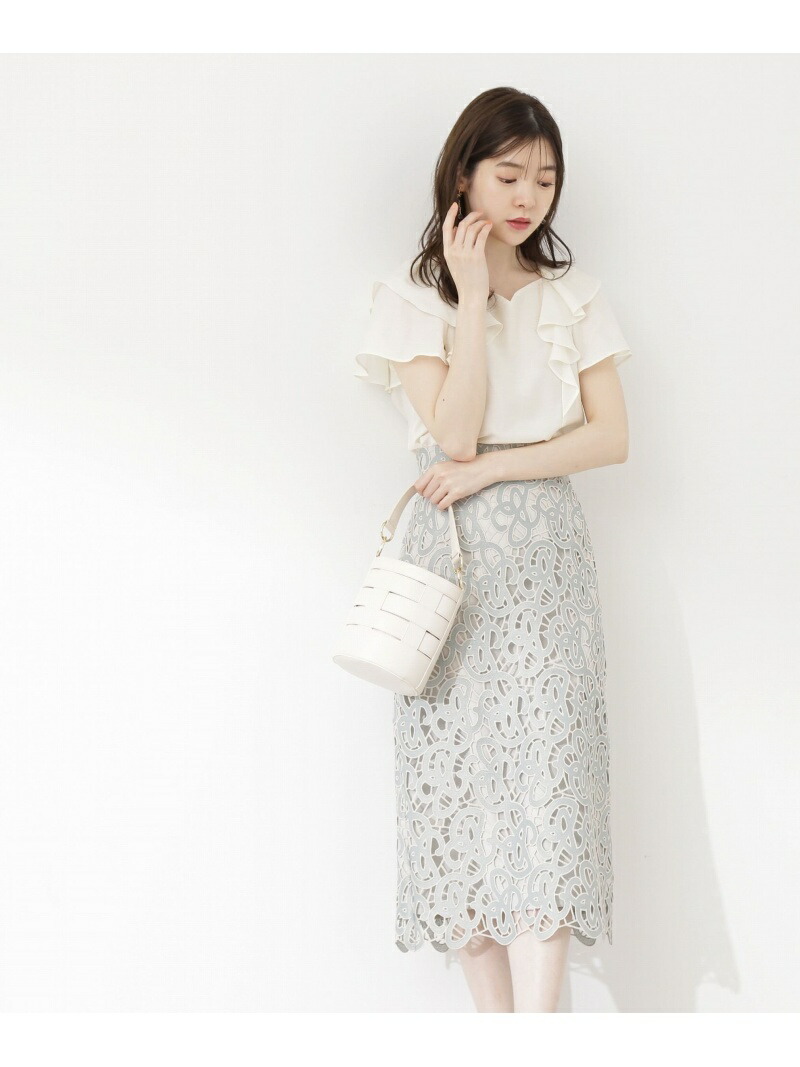 モノグラムケミカルレースタイトスカート PROPORTION BODY DRESSING プロポーションボディドレッシング スカート その他のスカート  グリーン ホワイト【送料無料】[Rakuten Fashion] | PROPORTION BODY DRESSING