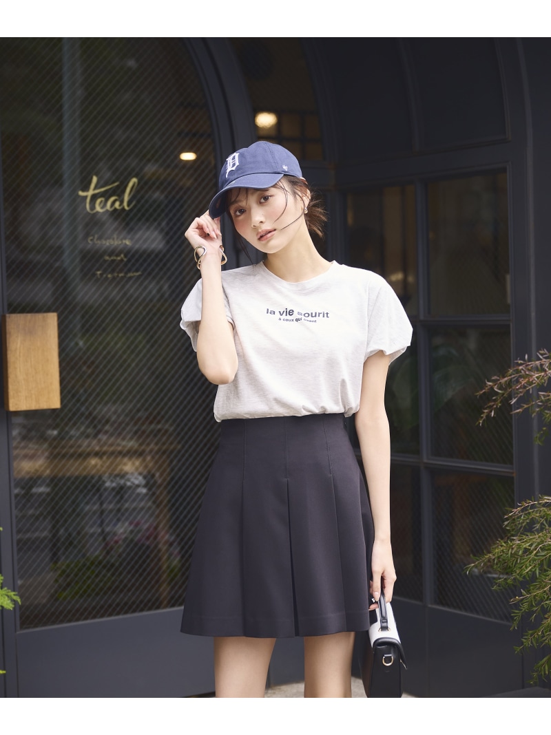 ＜加藤栞さん着付ける＞＜EDIT COLOGNE＞タックミニスカート PROPORTION BODY DRESSING プロポーションボディドレッシング スコート 余分の物のスコート 薄墨色 黒いこと【貨物輸送無料】[ Fashion]
