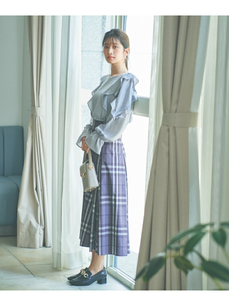 美人百花4月号掲載商品 フレアチェックスカート プロポーションボディドレッシング Dressing Body Proportion