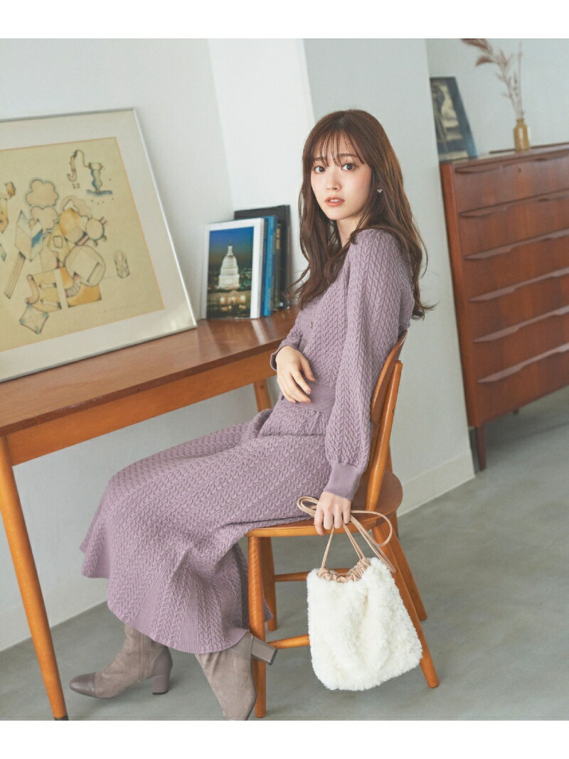 ケーブルカーデニットセット Proportion Body Dressing プロポーションボディドレッシング ワンピース ワンピースその他 ホワイト ピンク 先行予約 送料無料 Rakuten Fashion Sermus Es