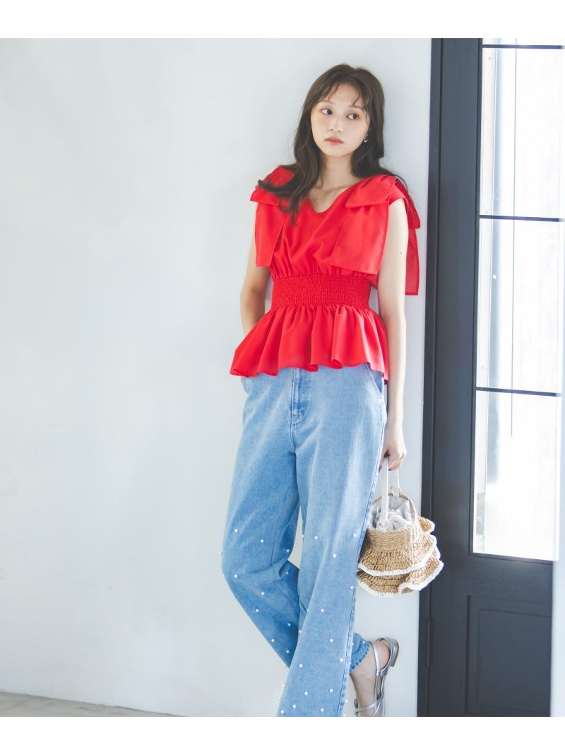 パールデニムパンツ PROPORTION BODY DRESSING プロポーションボディドレッシング ズボン下 余分の物のズボン下 青碧【此れから取って置く】*【貨物輸送無料】[ Fashion]