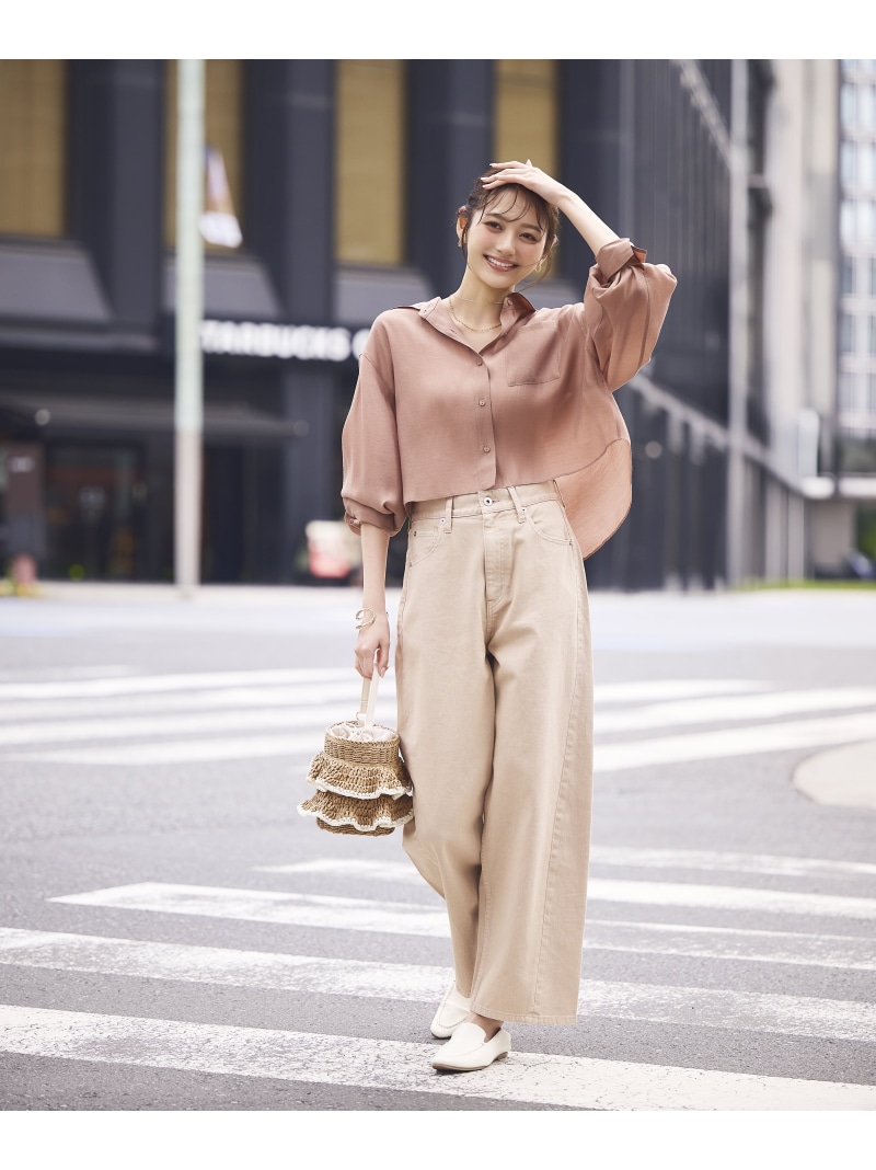 ＜a/mie＞ワイドバレルパンツ 26SS PROPORTION BODY DRESSING プロポーションボディドレッシング パンツ その他のパンツ ベージュ ブルー【送料無料】[ Fashion]｜PROPORTION BODY DRESSING