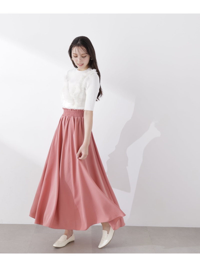 ゴムシャーリングギャザースカート 26SS PROPORTION BODY DRESSING プロポーションボディドレッシング スコート 余分の物のスコート 黒いこと 青色 さくら色【貨物輸送無料】[ Fashion] レディースファッション-ボトムス-スカート