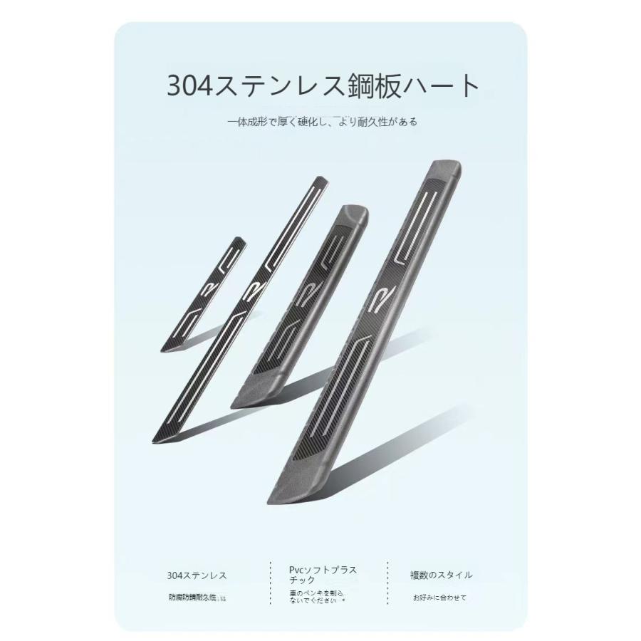 VW ゴルフ8/8.5 R-Line/GTI サイドステップガーニッシュ サイドシルスカッフキッキングプレート スカッフプレートステップガード 外側内