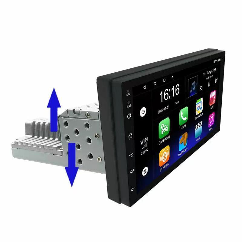 1DIN FM 7インチ調整可能なカーラジオのANDROID 9.1連絡画面1080 1080P車ステレオラジオプレーヤークアッドコアコアGPSナビゲーショ