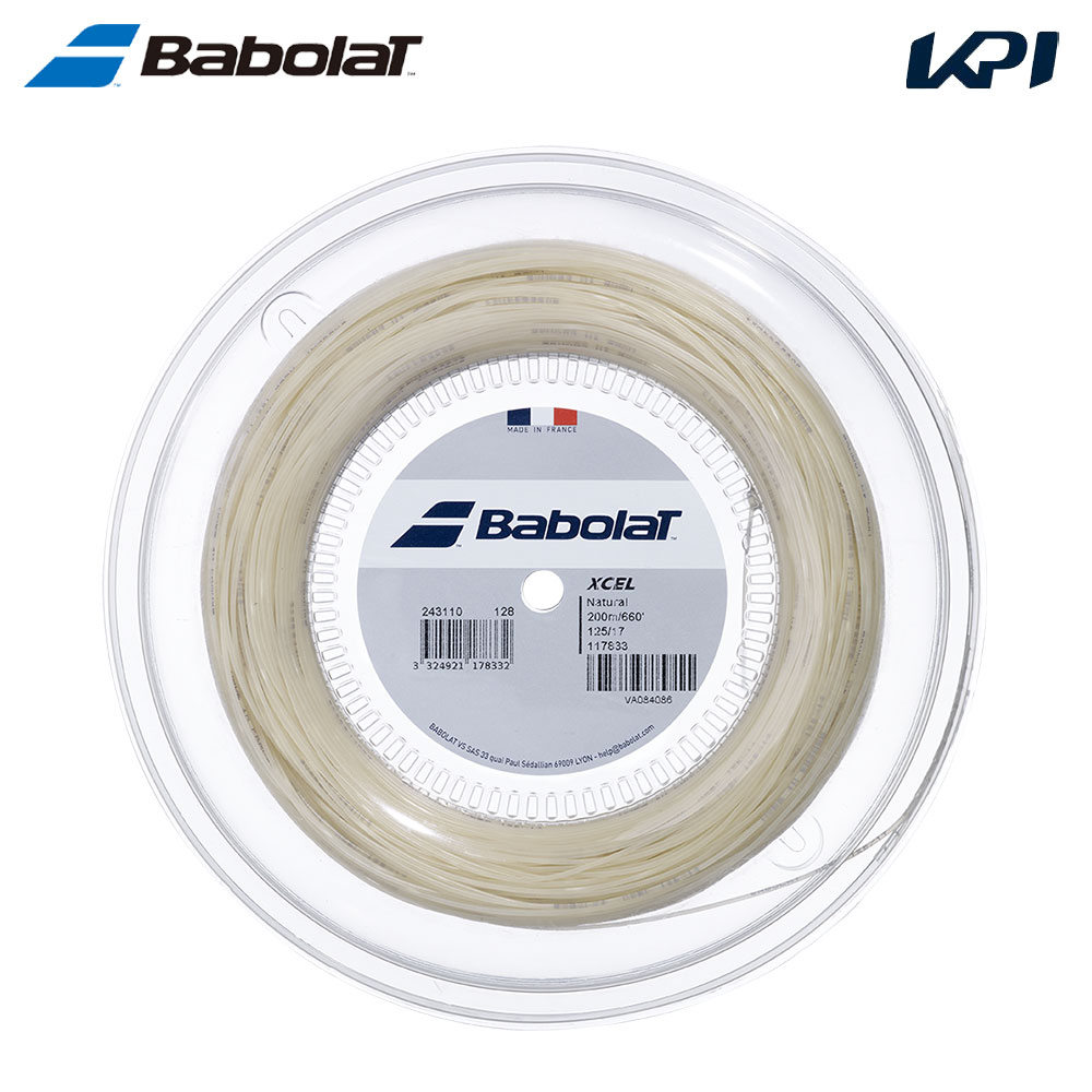 バボラ Babolat 庭球ガット・撚り糸  XCEL エクセル 200m渦巻き 渦巻きガット 243110