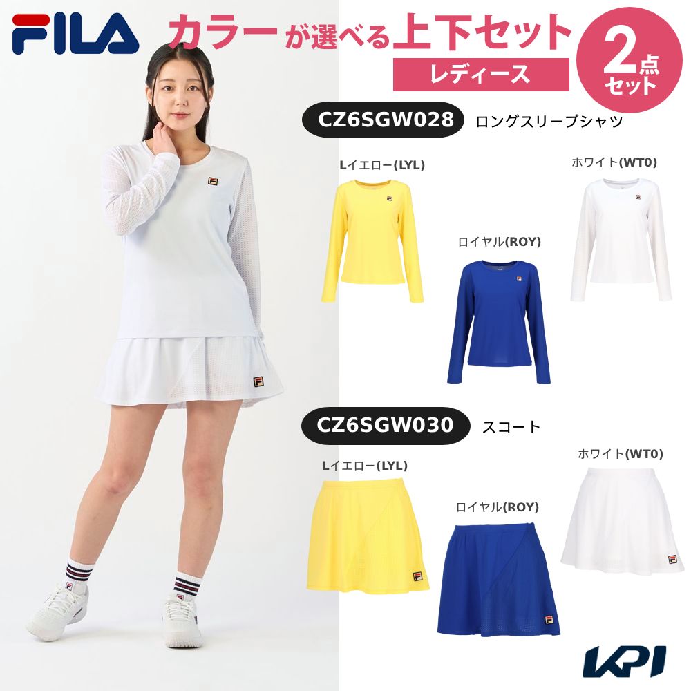 【上下仕掛ける】フィラ FILA 庭球お召しもの レディース ロングスリーブシャツ×スカート CZ6SGW028-CZ6SGW030 2026SS「西洋手ぬぐい排他的権利客体」 その他-スポーツ・アウトドア