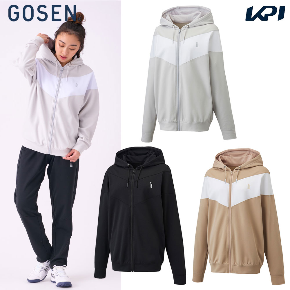 ゴーセン GOSEN 庭球御召しもの レディース  Ｌ裏起毛ストレッチジップアップパーカー W2441 2024FW