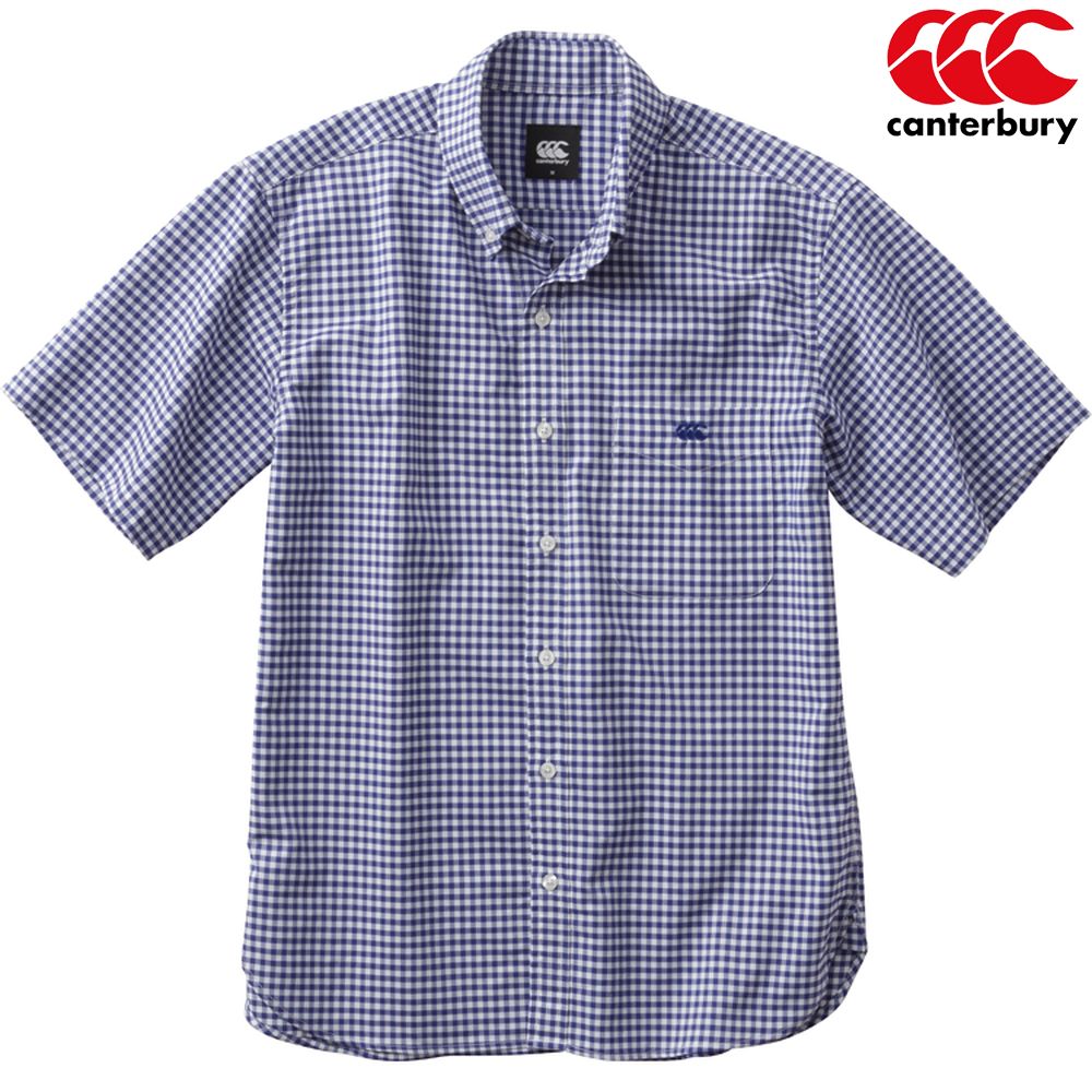 点全品10倍 6 4 時代 髄エントリー カンタベリー Canterbury ラガー被服 メンズ S S Stretch Gingham Check Shirt Ra 25 18ss Cjprimarycares Com