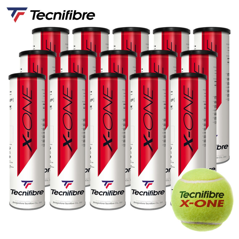 『即日積みだし』テクニファイバー Tecnifibre 庭球どんぶり鉢 X-ONE（エックスワン）4個入 1箱（15缶/60球）TBA4XE1 ITF／JTA 御墨付き球