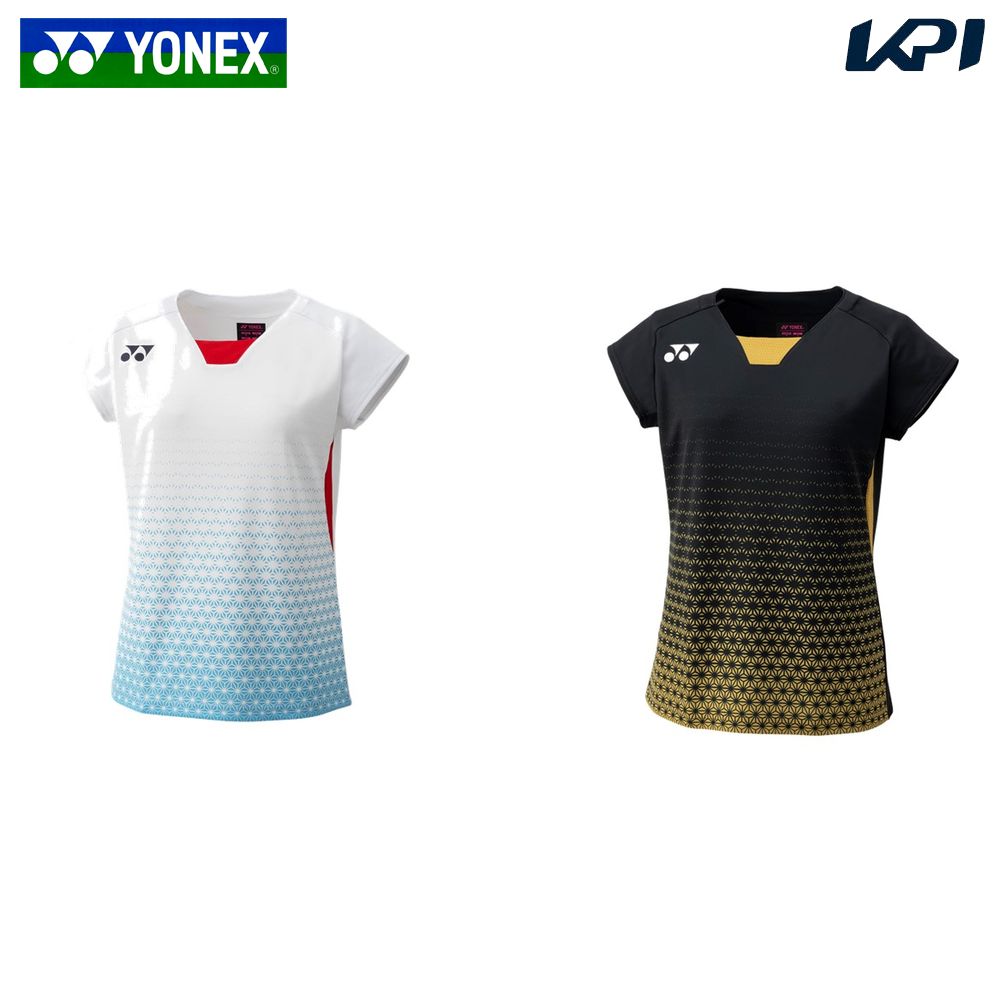 YONEX バドミントンシャツ ホワイト ゴールド ヨネックス(YONEX) バドミントンウェア ゲームシャツ