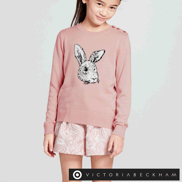 Victoria Beckham for Targetヴィクトリアベッカム Blush Bunny Sweater/ガールズサイズ セーター/カットソー/キッズサイズ【492511603694-blush】画像