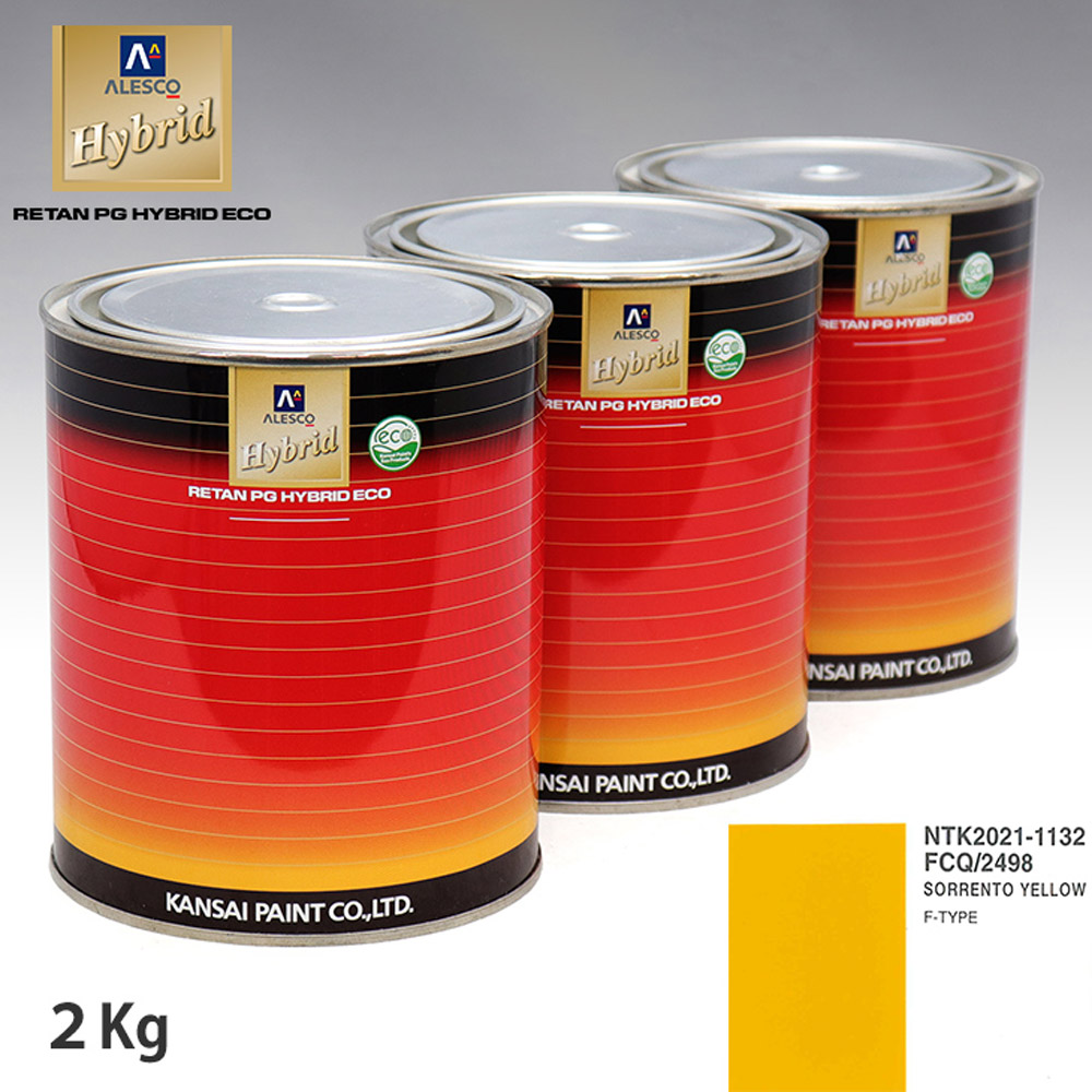 関西ペイント ハイブリッド 調色 ジャガー FCQ/2498 SORRENTO YELLOW 2kg(希釈済)|PROST プロフェッショナルストア
