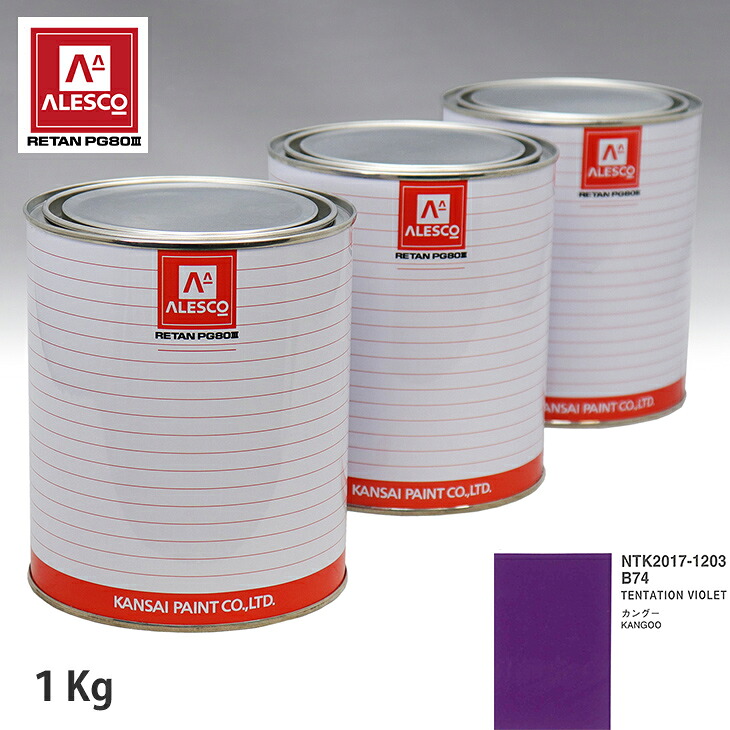 関西ペイント PG80 調色 ルノー B74 TENTATION VIOLET 1kg(原液) スプレーガン 塗装 自動車塗装 自動車用塗料 スプレーガン用塗料 自動車ペイント|PROST プロフェッショナルストア