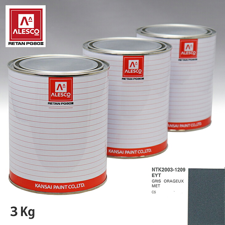関西ペイント PG80 調色 シトロエン EYT GRIS ORAGEUX MET 3kg（原液） スプレーガン 塗装 自動車塗装 自動車用塗料 スプレーガン用塗料 自動車ペイント｜PROST プロフェッショナルストア