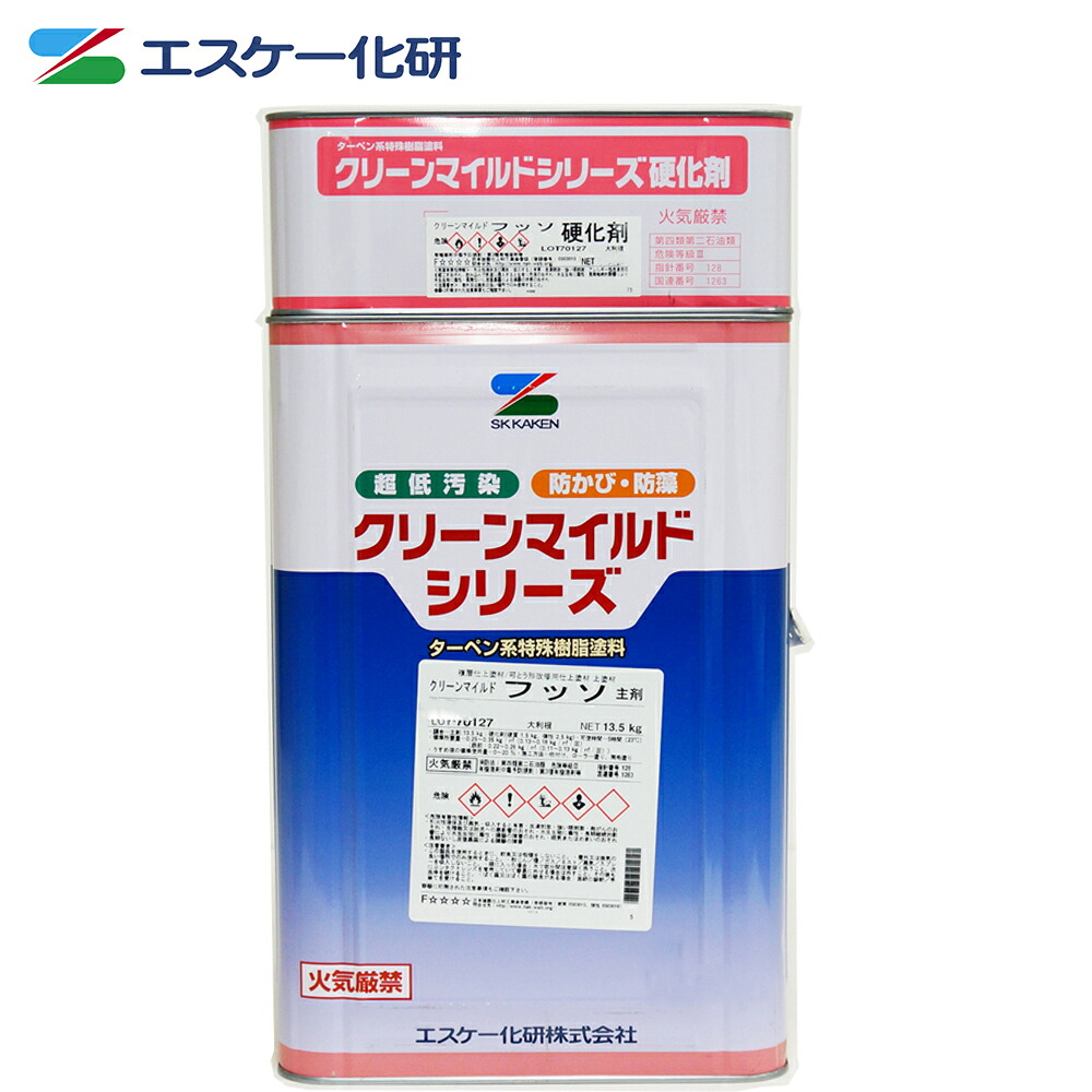 弾性クリーンマイルドフッソ 5分艶 16kgセット 白/淡彩色 エスケー化研 外壁 塗料