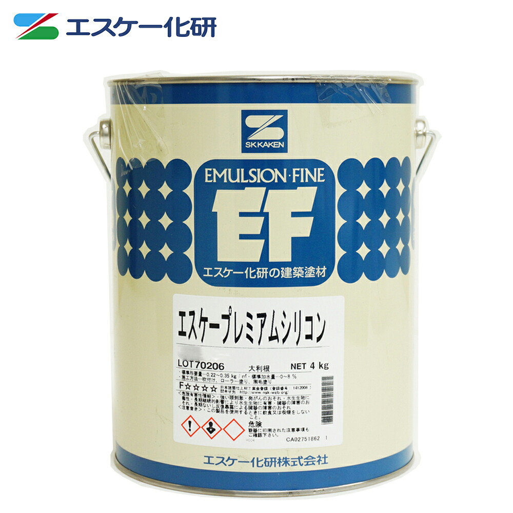 送料無料！弾性プレミアムシリコン 3分艶 4kg 白/淡彩色 エスケー化研 外壁 塗料｜PROST プロフェッショナルストア