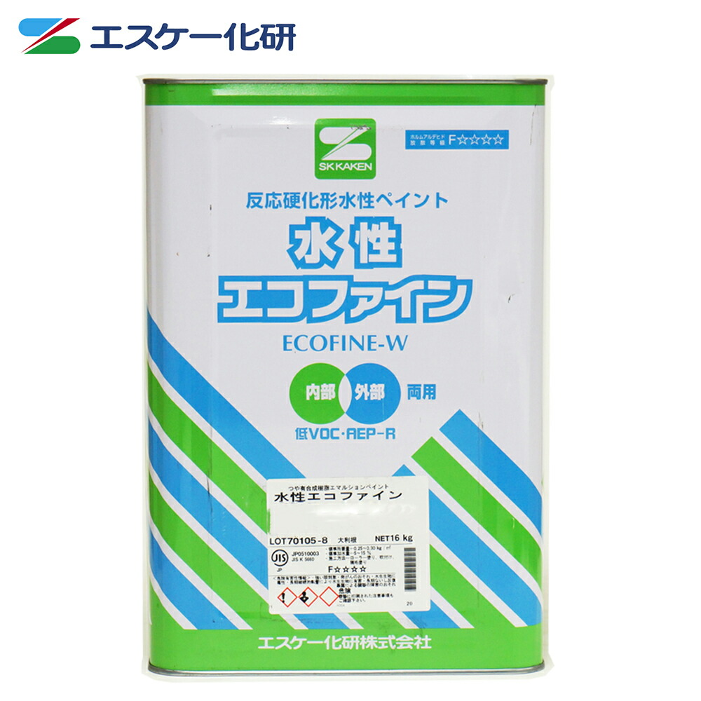水溶性エコファイン 艶消し 16kg  白 パステル色 エスケー化研  外壁用えの具