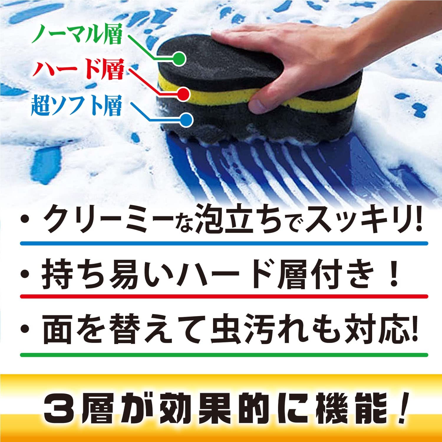 ポリマーメンテナンス3層スポンジ