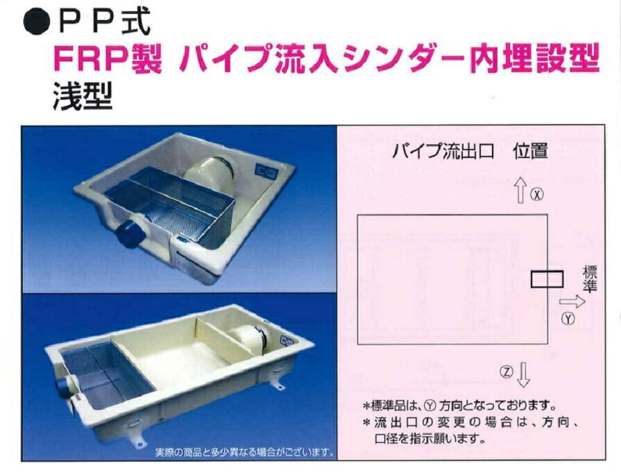 【製造会社最短直送】プレパリア犬加工 FRP製 煙管流入シンダー内埋設型 浅型潤滑油落とし穴（鋼板製防錆ペンキ塗り蓋付）TOSC-1260SM ※すがた絵は代議員団すがた絵です。