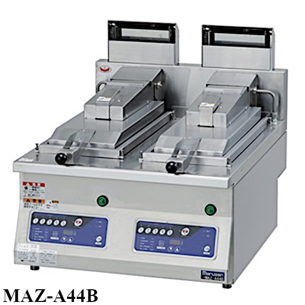 マルゼン ガス自動餃子焼器 自動スタート仕様 MAZ-A44B 鍋数2 フレームロッド方式