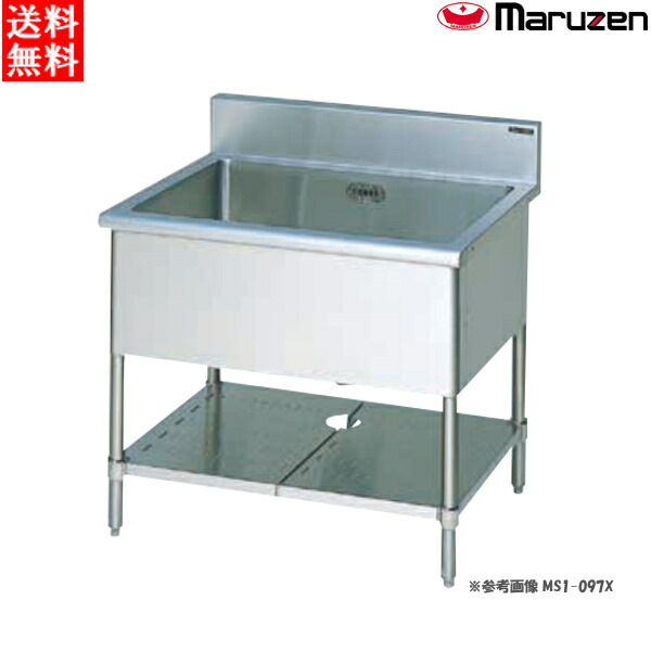 楽天市場】マルゼン MM1-126LNX 流し台 BG無 1槽水切り付シンク W1200