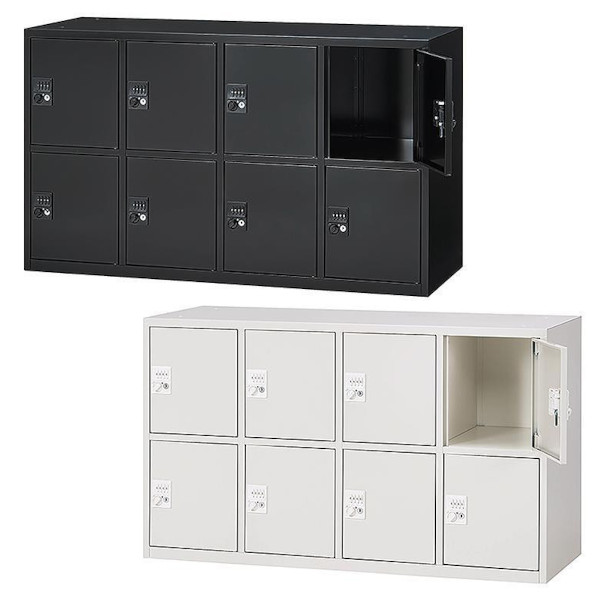 井上金庫 エンドロッカー 扉付 8人用 IPE-12LD W1200 スチール ダイヤル錠