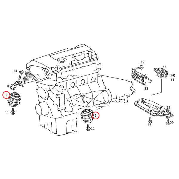 Febi Bilstein製 ベンツ W210 W202 W203 C208 A208 エンジンマウント