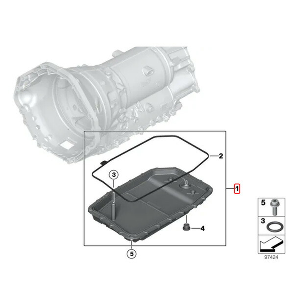 ZF製BMWATオイルパン/オートマオイルパンオイルフィルターASSY&シールスリーブ&プラグアダプター3点セットGA6HP19Z系ミッション用