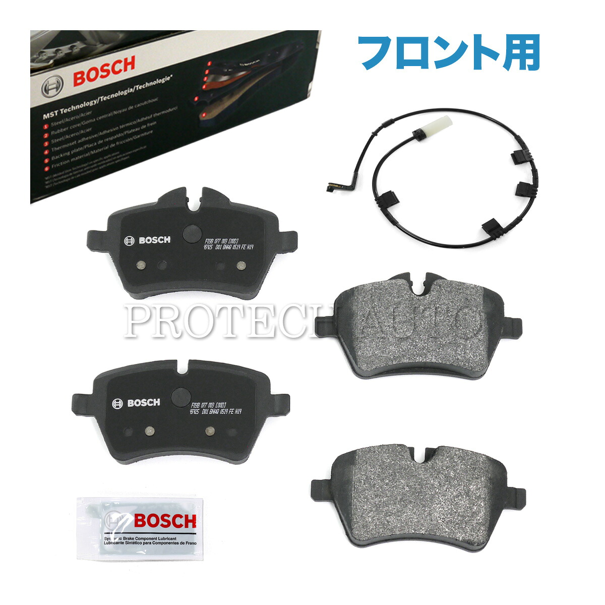 BOSCH製 QuietCast BMW MINI ミニ R56 R57 R55 R58 R59 CooperS クーパーS フロント プレミアムディスクブレーキパッド センサー付き 34116778320 34356789329 34356773017 34356783230|プロテックオートパーツ