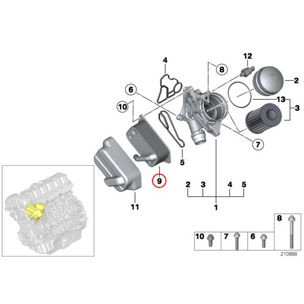 56%OFF!】 BMW F10 F11 F07 E60 E61 エンジンオイルクーラー 11427525333 N52 N52N N53 N54  N55 N20 523i 528i 535i 525i 530i www.dieselcorp.cl