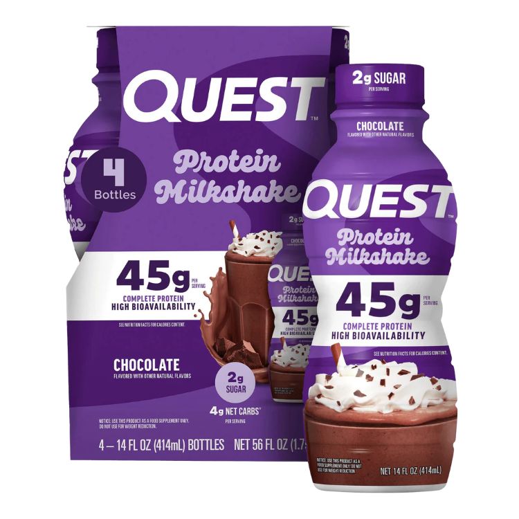クエスト プロテインミルクシェイク チョコレート味 414ml 12本入り RTD: Quest 45g: Chocolate (12/14oz) 【お取り寄せ商品】【合わせて買いたい】|プロテインUSA