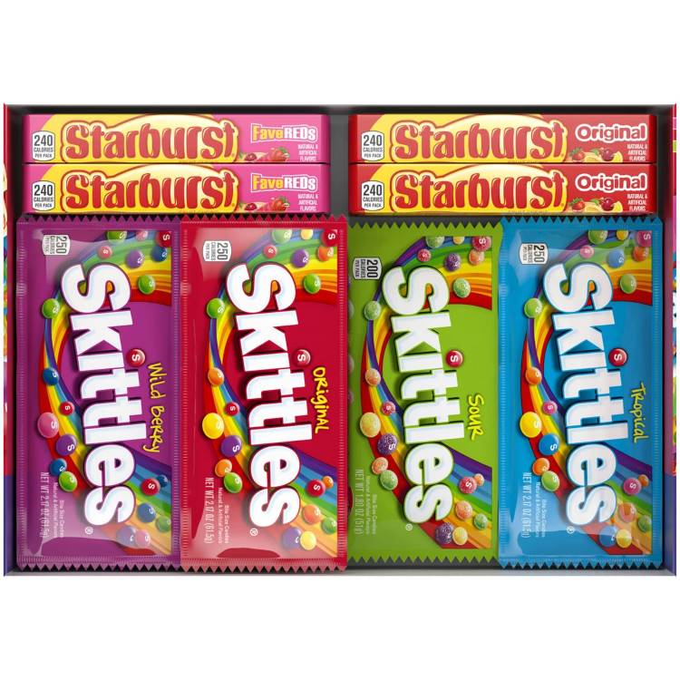 【アメリカコストコ品】スキットルズ＆スターバースト チューイーキャンディー バラエティパック フルサイズ 30個入り Skittles and Starburst Chewy Candy, Variety Pack, Full Size, 30-count【お取り寄せ商品】【合わせて買いたい】