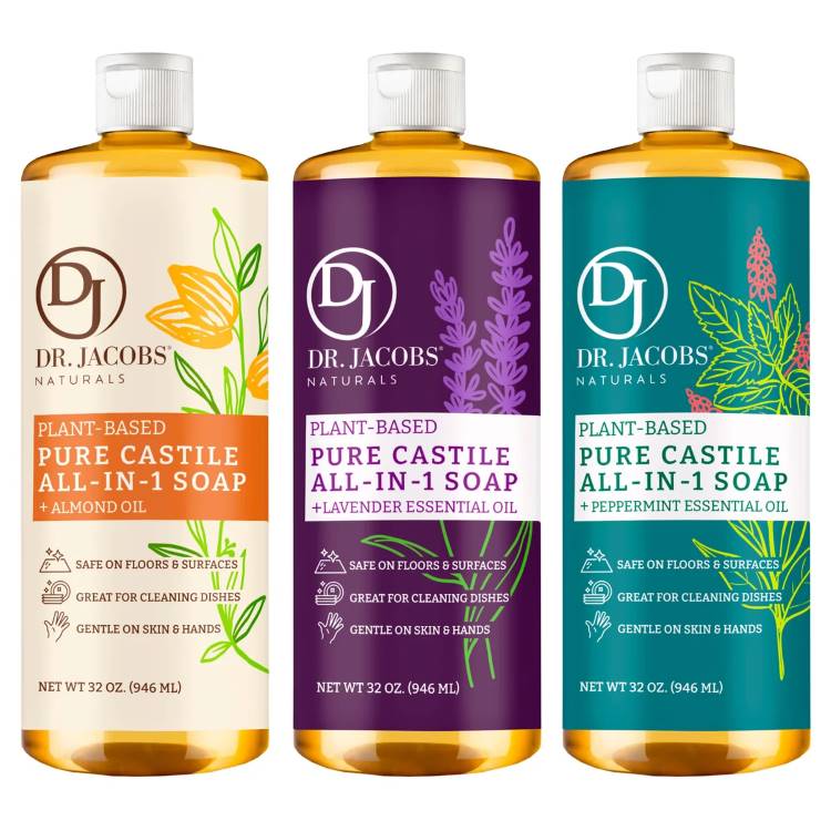 【アメリカコストコ品】ドクタージェイコブスナチュラルズピュアカスティールソープ 約907g 3個入り Dr. Jacobs Naturals Pure Castile Soap, Variety Pack, 32 oz, 3-count【お取り寄せ商品】【合わせて買いたい】