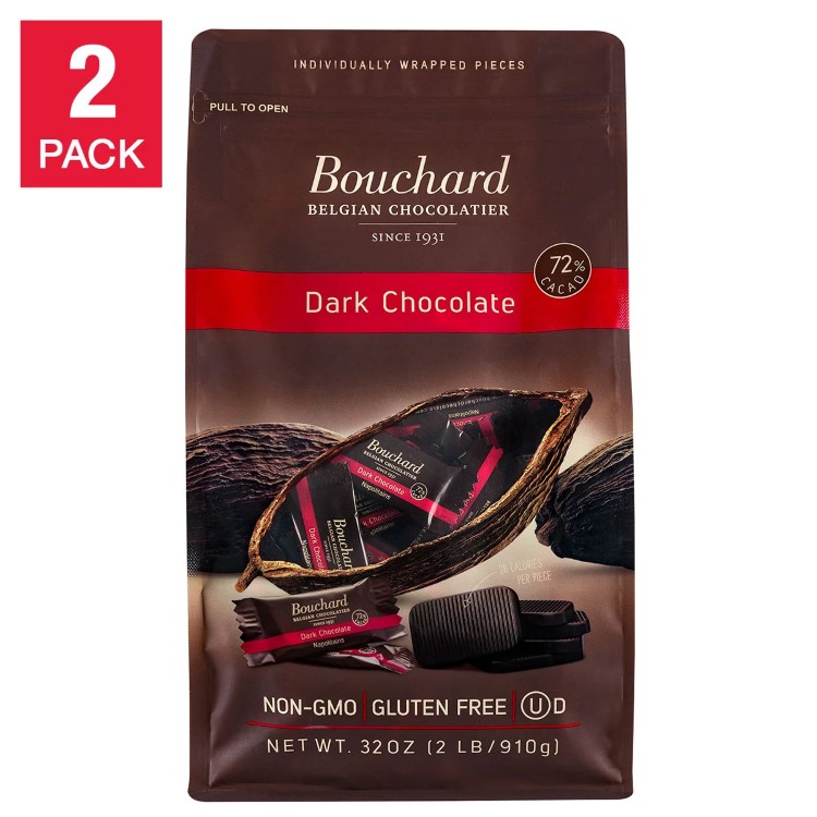 【アメリカコストコ品】ブシャール ベルギーナポリタン プレミアムダークチョコレート 約907g 2パック Bouchard Belgian Napolitains Premium Dark Chocolate 32 oz, 2-pack【お取り寄せ商品】【合わせて買いたい】