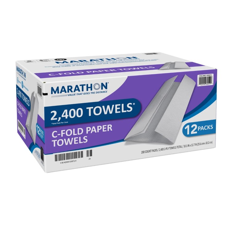 【アメリカコストコ品】マラソン ペーパータオル C折り 2層 200枚 12枚入り Marathon Paper Towel, C-Fold, 2-Ply, 200 Sheets, 12-count 【お取り寄せ商品】【合わせて買いたい】