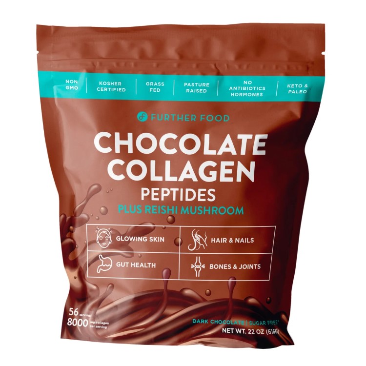 【アメリカコストコ品】Further Food グラスフェッドコラーゲンペプチドパウダープラスマッシュルーム チョコレート 56食分 Further Food Grass-Fed Collagen Peptides Powder Plus Mushroom, Chocolate, 56 Servings【お取り寄せ商品】｜プロテインUSA