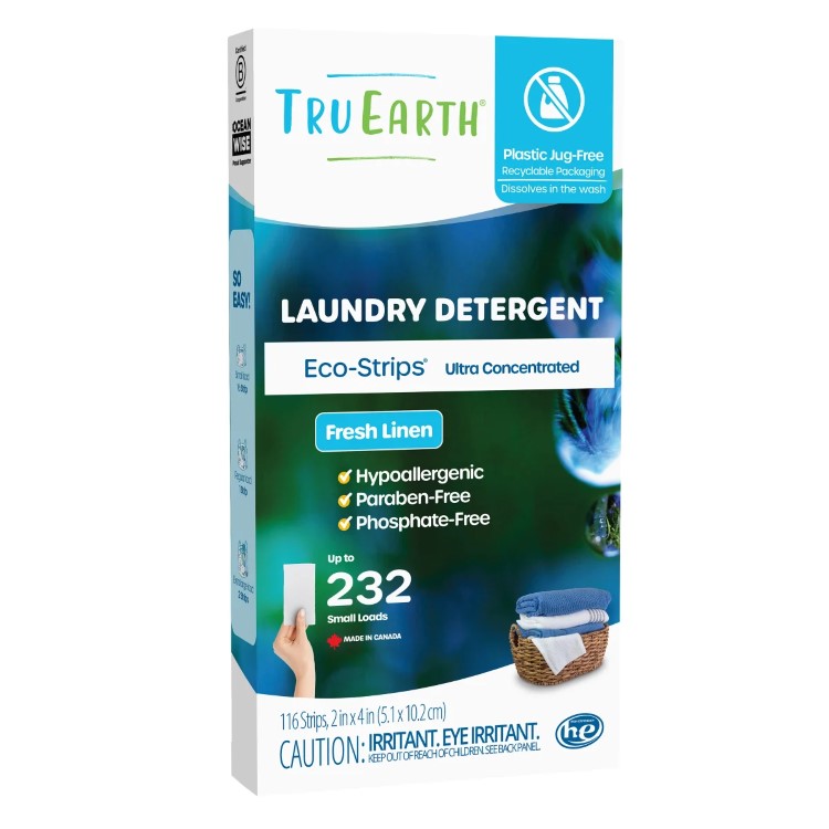 【アメリカコストコ品】Tru Earth エコストリップ 洗濯洗剤ストリップ フレッシュリネン 232 回分 ストリップ 116 枚 Tru Earth Eco-Strips Laundry Detergent Strips, Fresh Linen, 232 Loads, 116 Strips【お取り寄せ商品】|プロテインUSA