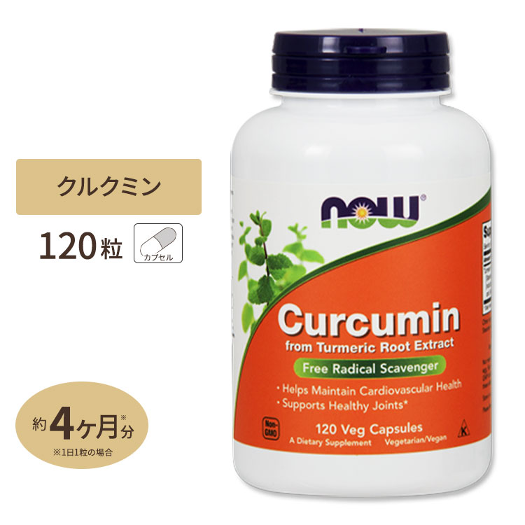 ウコンエキス 630mg 120粒 NOW Foods(ナウフーズ) Curcumin - 120 Vcaps