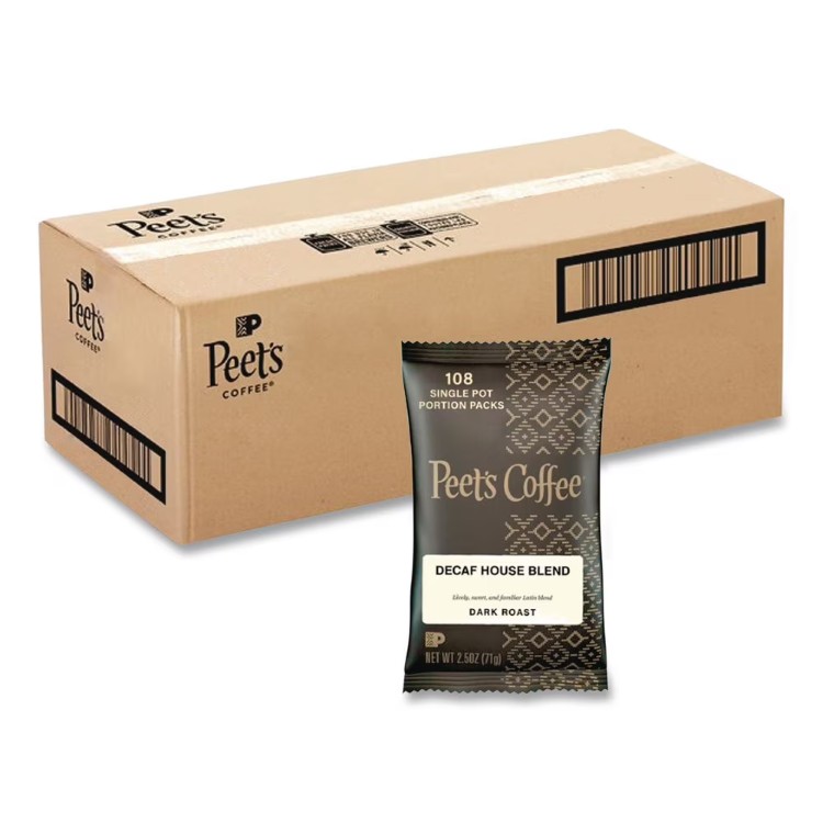 ピーツコーヒー ハウスブレンド デカフェ コーヒーポーションパック 2.5oz×18袋入り Peet's Coffee & Tea Coffee Portion Packs, House Blend, Decaf, 2.5 oz, 18/Box 【お取り寄せ商品】