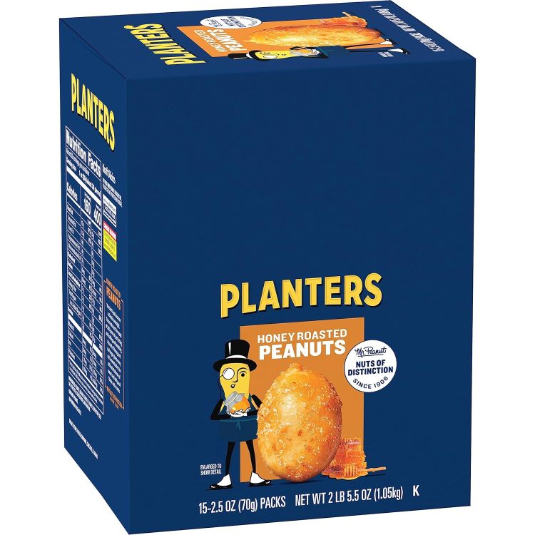 プランターズ ハニーローストピーナッツ 15袋入り PLANTERS Honey Roasted Peanuts, 2.5 oz, 15 Count 【お取り寄せ商品】
