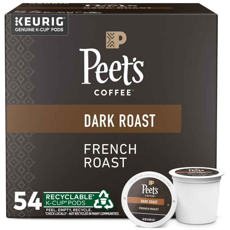 ピーツコーヒー フレンチロースト ダークロースト コーヒーポッド 54個入 Peet's Coffee French Roast Premium Dark Roast Single Serve Coffee Pods, 54 Count 【お取り寄せ商品】