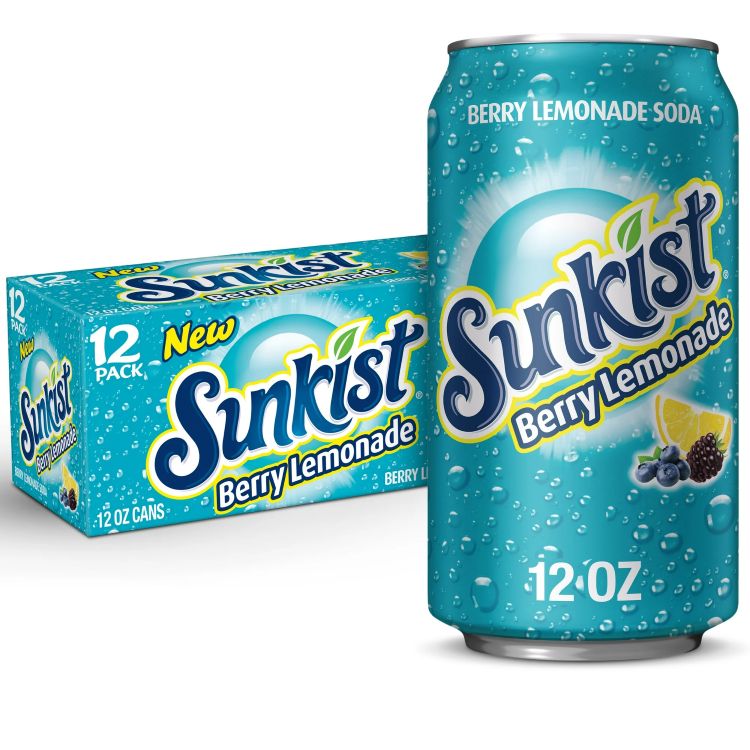 サンキスト カフェインフリー ベリーレモネード ソーダポップ 約354ml 12 缶パック Sunkist Caffeine Free Berry Lemonade Soda Pop, 12 fl oz, 12 Pack Cans 【お取り寄せ商品】【合わせて買いたい】