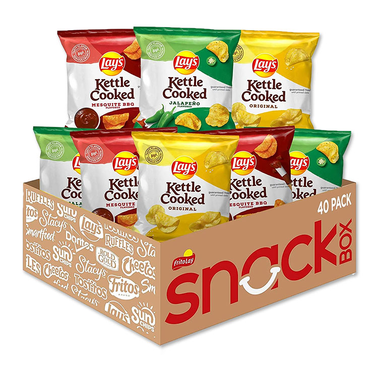 レイズ ケトル調理ポテトチップス バラエティパック スナックチップス 約28g 袋 40個入り マルチパック Lay's Kettle Cooked Potato Chips Variety Pack Snack Chips, 1oz Bags, 40 Count Multipack Lays 【お取り寄せ商品】