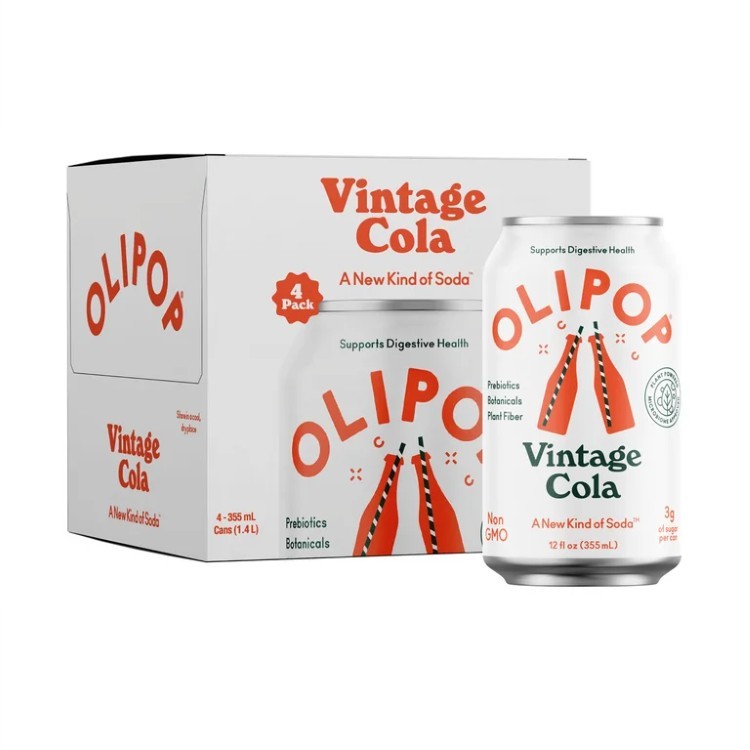 オリポップ プレバイオティクスソーダ ヴィンテージコーラ 355ml 4本 パントリーパック OLIPOP Prebiotic Soda, Vintage Cola, 12 fl oz, 4 Pack, Pantry Packs 【お取り寄せ商品】【合わせて買いたい】|プロテインUSA