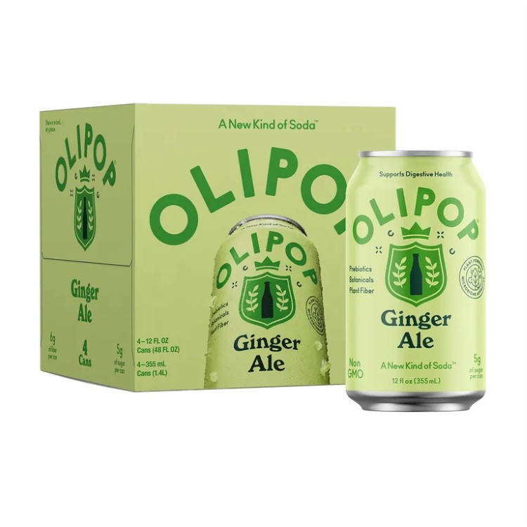 オリポップ プレバイオティクスソーダ ジンジャーエール 355ml 4本 パントリーパック OLIPOP Prebiotic Soda, Ginger Ale, 12 fl oz, 4 Pack, Pantry Packs 【お取り寄せ商品】【合わせて買いたい】｜プロテインUSA
