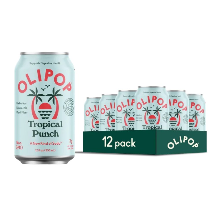 オリポップ プレバイオティクスソーダ トロピカルパンチ 355ml 12本 OLIPOP Prebiotic Soda, Tropical Punch, 12 fl oz, 12 Pack 【お取り寄せ商品】【合わせて買いたい】